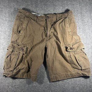 Vintage American Eagle Outfitters Mens 34 Heavyweight Cargo Shorts Brown